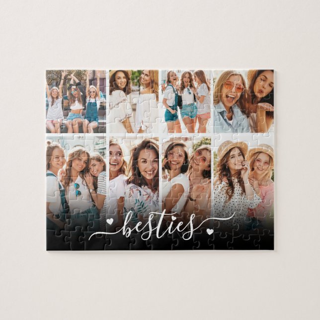 Best Friends Elegant BFF Collage Photo Puzzle (Horizontal)