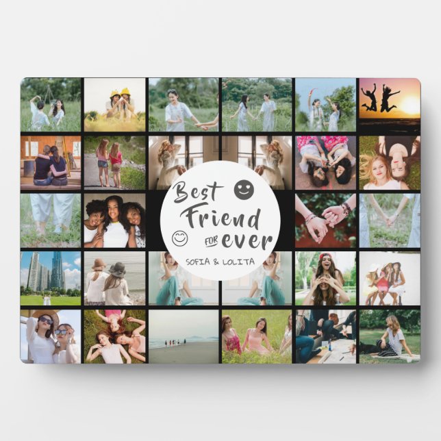 Best Friends Forever 28-Foto Collage Plaque Fotoplatte (Vorderseite)