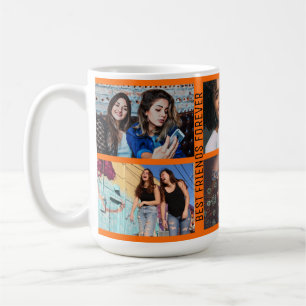 Best Friends Forever 6 Foto Custom Collage Orange Kaffeetasse