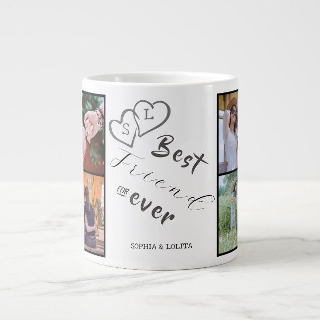 Best Friends Forever 8-Foto Collage Specialty Tass Jumbo-Tasse (Vorderseite)