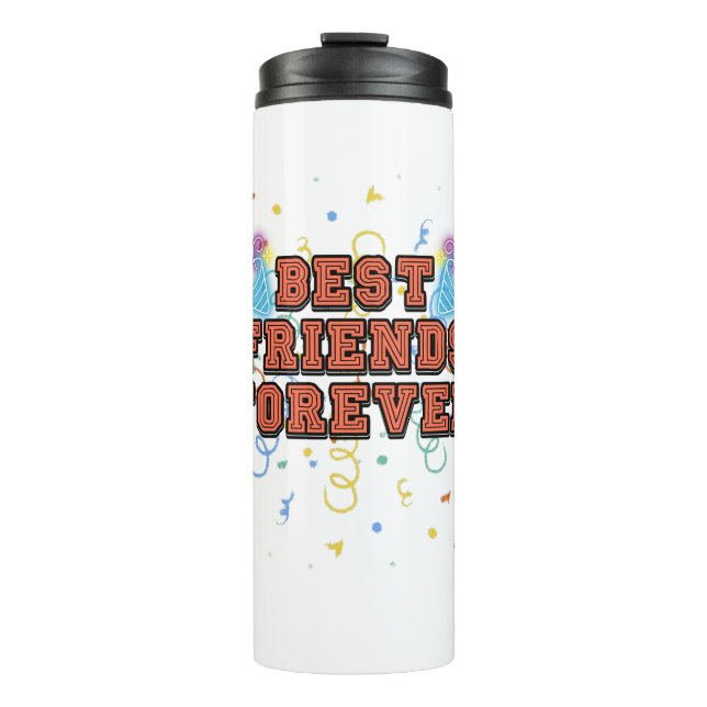 best friends forever,best friend day, funny, party thermosbecher (Vorderseite)