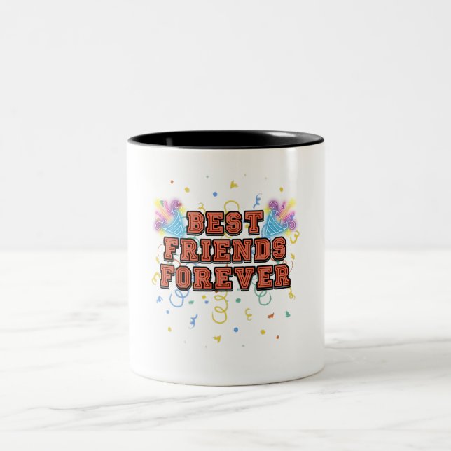 best friends forever,best friend day, funny, party zweifarbige tasse (Mittel)