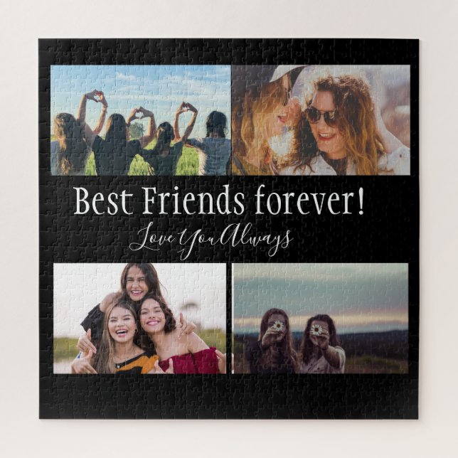 Best Friends Forever, BFF, Foto von Colema Black Puzzle (Vertikal)
