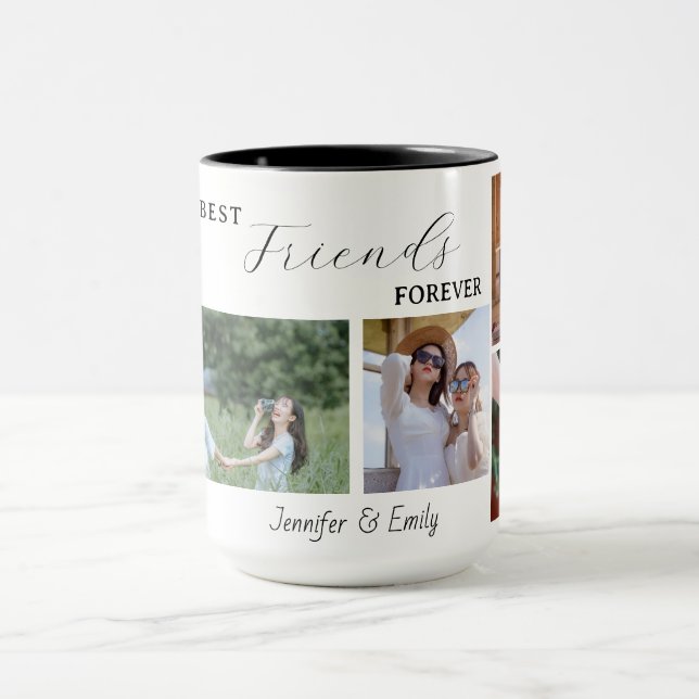 Best Friends Forever Custom Foto Tasse - 6 Fotos (Zentrum)