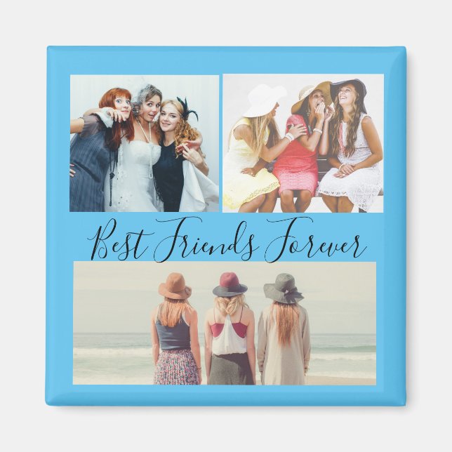 "Best Friends Forever Foto Collage Magnet (Vorne)