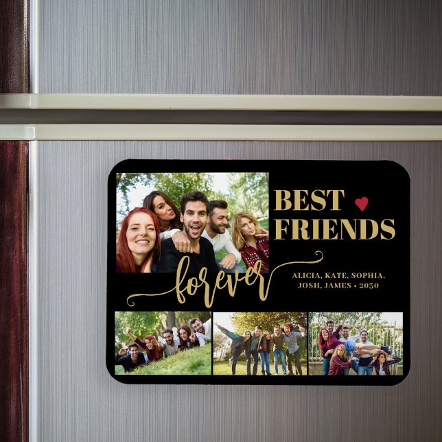 Best Friends Forever Foto Collage personalisiert Magnet (Von Creator hochgeladen)