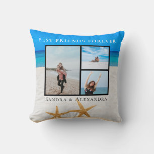 Best Friends Forever Foto Collage Starfish Beach Kissen
