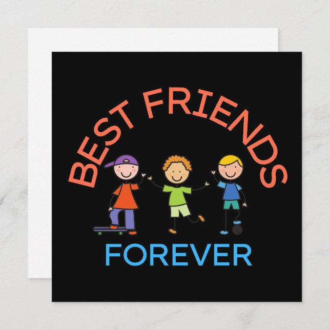BEST FRIENDS FOREVER, FRIENDSHIP, FRIEND DAY EINLADUNG (Vorne/Hinten)
