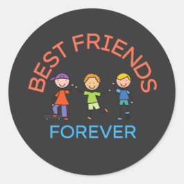 BEST FRIENDS FOREVER, FRIENDSHIP, FRIEND DAY RUNDER AUFKLEBER