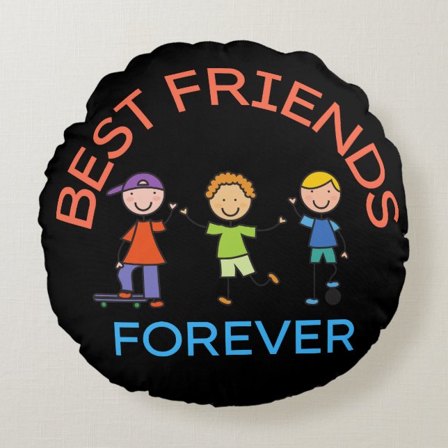 BEST FRIENDS FOREVER, FRIENDSHIP, FRIEND DAY RUNDES KISSEN (Vorderseite)