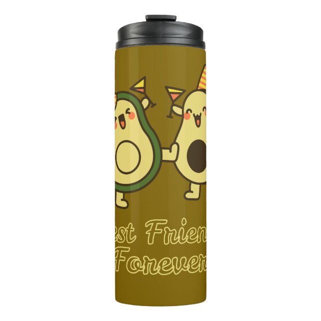 BEST FRIENDS FOREVER, FUNNY, AVOCADO, FRIENDS DAY THERMOSBECHER (Vorderseite)