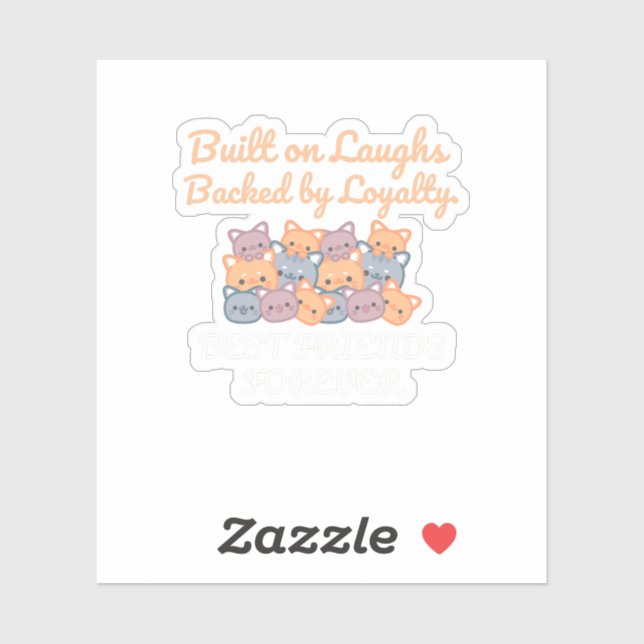 BEST FRIENDS FOREVER, FUNNY CAT, FRIENDSHIP DAY AUFKLEBER (Blatt)