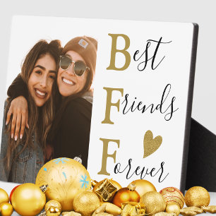 Best Friends Forever Gold BESTE FREUNDIN Typografy Fotoplatte