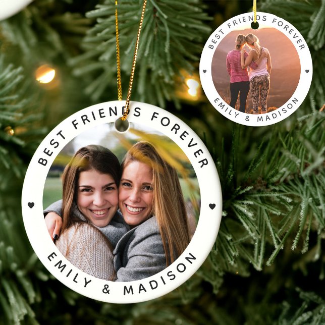 Best Friends Forever Modern Minimum Besties BFF Keramik Ornament (Von Creator hochgeladen)