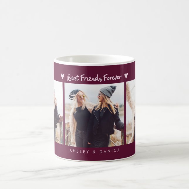 Best Friends Forever Photo Multi Photo Cranberry Kaffeetasse (Mittel)