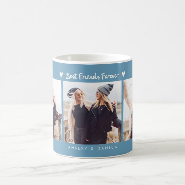 Best Friends Forever Photo Multi Photo Denim Blue Kaffeetasse (Mittel)