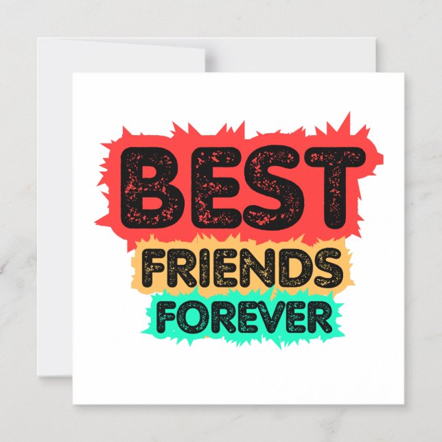 BEST FRIENDS FOREVER RETRO FRIENDS, FRIENDSHIP MAGNETEINLADUNG (Vorderseite)