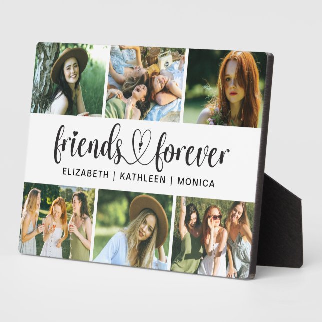 Best Friends Forever Script Foto Collage Plaque Fotoplatte (Seite)