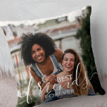 Best Friends Forever Script Overlay 2 Foto Kissen<br><div class="desc">Beste Freunde für immer Foto Kissen mit elegantem Text-Overlay. Die Fotovorlage ist für Sie ein Set, um Ihre eigenen Bilder hinzuzufügen - eines der Vorder- und eines auf der Rückseite. Die Vorderseite hat auch das Text-Overlay, das "beste Freunde für immer" in handgeschriebenen Skripten und fett formatierten Typografie liest. Dieses Design...</div>