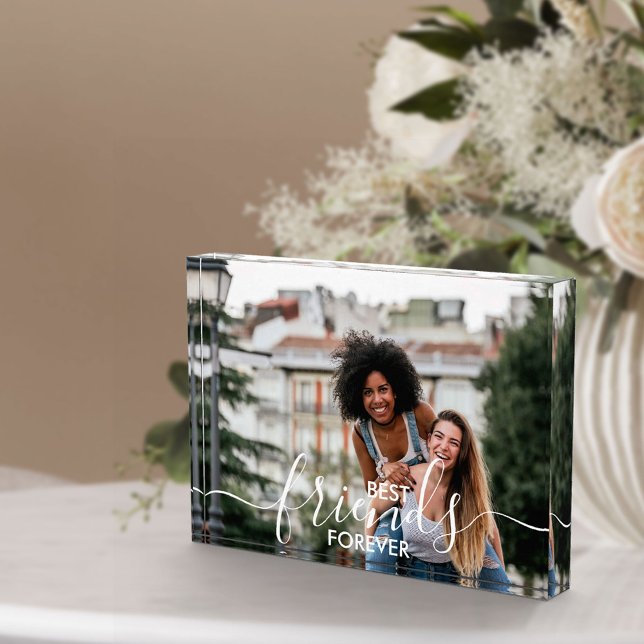 Best Friends Forever White Script Overlay Custom Fotoblock (Von Creator hochgeladen)