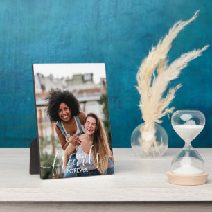 Best Friends Forever White Script Typografy Foto Fotoplatte