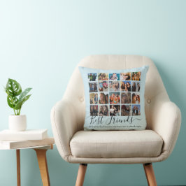 Best Friends Foto Collage Pastel Blue Kissen