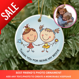 Best Friends Foto Geschenk FOTO Weihnachtsdekorati Keramik Ornament