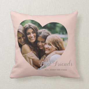 Best Friends Foto Niedliche Freundschaft Blus Pink Kissen