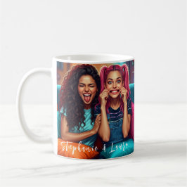 Best Friends Funny Faces & Inspirational Quote Kaffeetasse