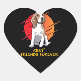 Best Friends Gift Ideale für Beagle Dog Lover Herz-Aufkleber