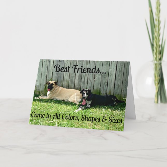 Best Friends Greeting Card for Big Dog Lovers Karte (Vorderseite)