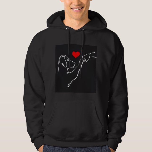Best Friends Hand and Dog Line Art Pullover (Vorderseite)