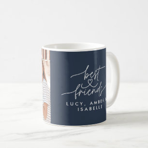 Best friends heart script Foto elegant dusty blue Kaffeetasse