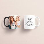 Best Friends Herzensskript Foto elegant, modern Kaffeetasse<br><div class="desc">Die besten Freunde Herz Drehbuch Foto elegante moderne Typografie mädchenhafte Freundinnen Design. Teil einer modernen Sammlung.</div>