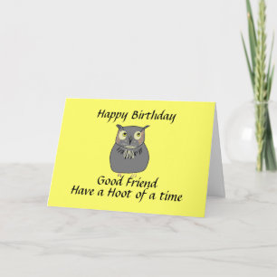 Best Friends Hooty Owl Geburtstag Karte