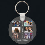 Best Friends individuellen Namens und 6 Foto Colla Schlüsselanhänger<br><div class="desc">Dieses Design hat eine einfache Collage Vorlage,  in der Sie Ihre 6 Lieblings-Bilder hochladen können. Dies ist das ideale Geschenk,  um Ihre Liebe für Ihren besten Freund zu zeigen. Sie können das Geschenk mit Ihren Namen personalisieren,  Geburtstage,  Feiertage,  Freundschaftstag etc.,  um Ihre Liebe zu zeigen.</div>