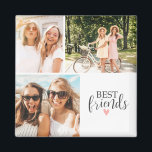Best Friends Modern Chic BESTE FREUNDIN Script Fot Magnet<br><div class="desc">Ein guter Freund Foto Magnet mit Platz für 3 Fotos. Personalisieren Sie es mit Fotos Ihrer Bestien. Entworfen für Sie von BlackBerry Boulevard.</div>