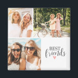 Best Friends Modern Chic BESTE FREUNDIN Script Fot Magnet<br><div class="desc">Ein guter Freund Foto Magnet mit Platz für 3 Fotos. Personalisieren Sie es mit Fotos Ihrer Bestien. Entworfen für Sie von BlackBerry Boulevard.</div>