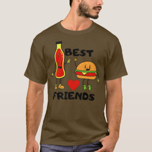 Best Friends Niedlich Anime Burger and Drink for F T-Shirt