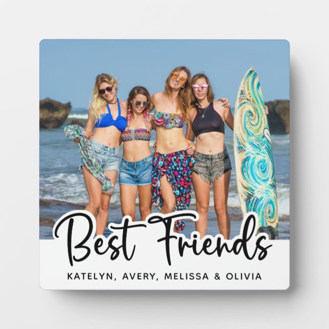 Best Friends Personalisiert Trendy Friendship Foto Fotoplatte (Vorderseite)