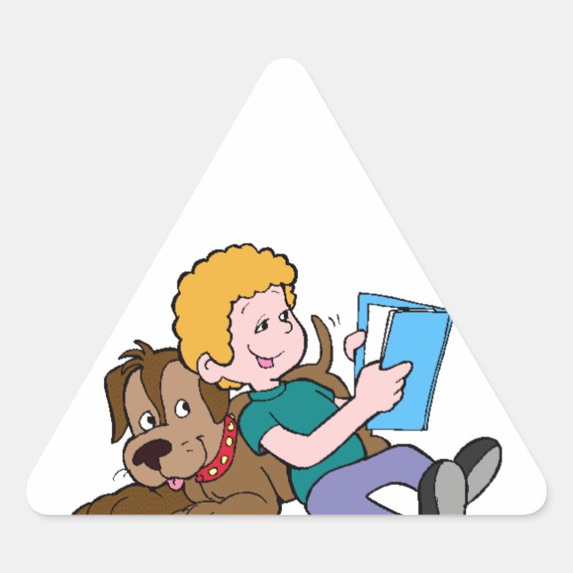Best Friends Reading Dreieckiger Aufkleber (Vorderseite)