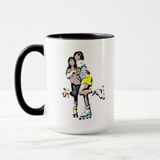 Best Friends Roller Skate Comic Book Tasse