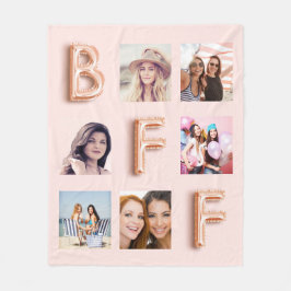 Best Friends Rose Gold Schwarze Foto Collage Fleecedecke