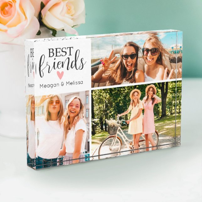 Best Friends Script Foto Block (Personalize this photo block for a cute gift for your best friend.)