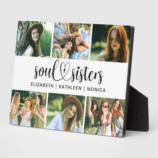 Best Friends Script Foto Collage Plaque Fotoplatte (Seite)