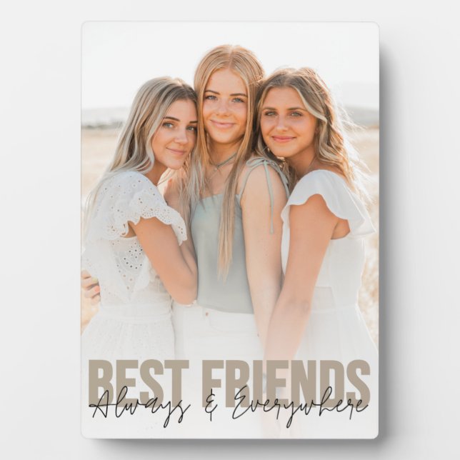 Best Friends Script Overlay Foto Plaque Fotoplatte (Vorderseite)
