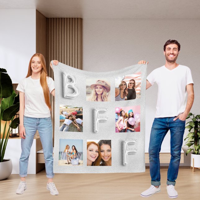 Best Friends Silver Foto Collage Fleecedecke (Von Creator hochgeladen)