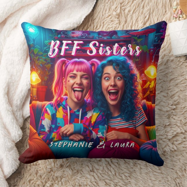 Best Friends Sisters Funny BFF Kissen (Decke)