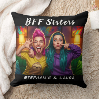 Best Friends Sisters Funny BFF Kissen