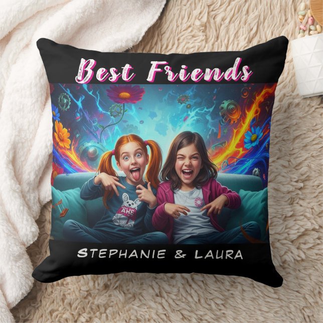 Best Friends Sisters Funny  Kissen (Decke)